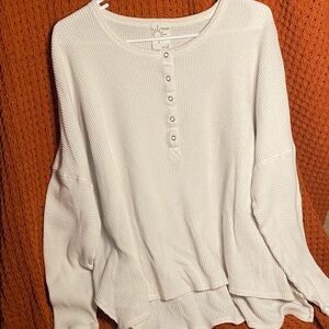 Aerie White Button-Down Shirt